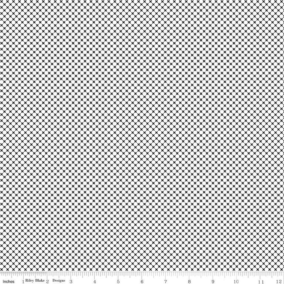Kisses on White Color Black Yardage  for RBD-C220-BLACK- PRICE PER 1/2 YARD