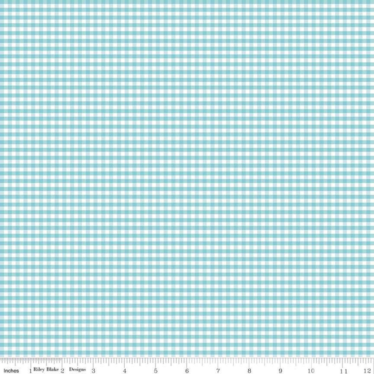 Gingham Aqua 1/8 inch Small Yardage by RBD C440-20 - PRICE PER 1/2 YARD