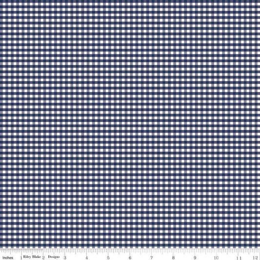 Gingham Navy 1/8 inch Small Yardage by RBD C440-21 - PRICE PER 1/2 YARD
