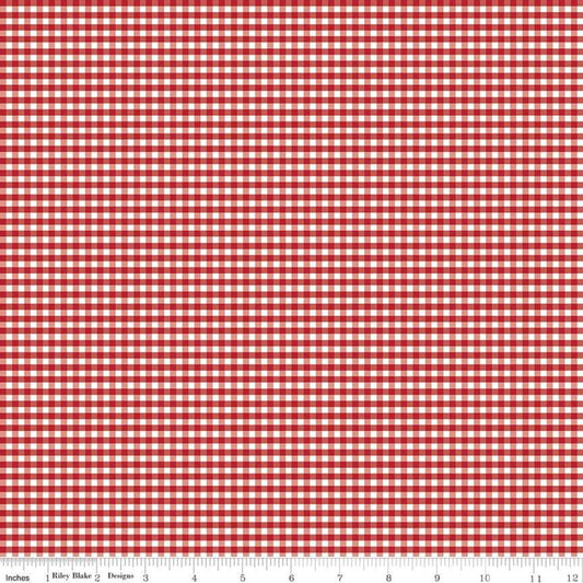 Small 1/8" Gingham Red for Riley Blake Designs-C440-80 - PRICE PER 1/2 YARD