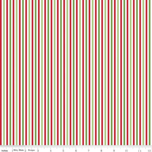 Stripe 1/8 inch Christmas Yardage by RBD for Riley Blake Designs C495 - PRICE PER 1/2 YARD