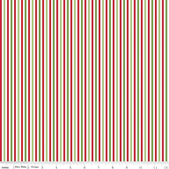 Stripe 1/8 inch Christmas Yardage by RBD for Riley Blake Designs C495 - PRICE PER 1/2 YARD