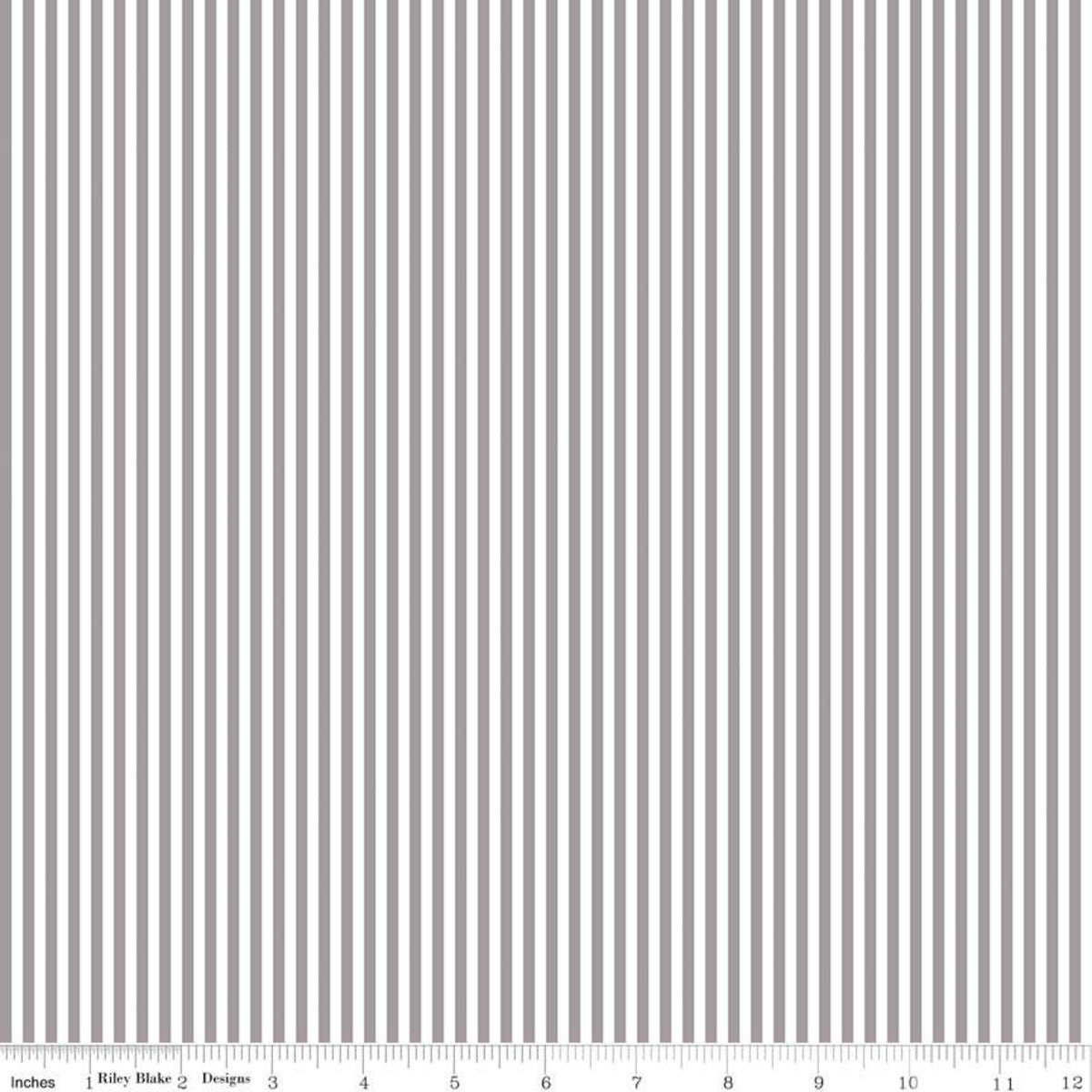 Stripe 1/8 inch Gray Yardage by RBD for Riley Blake Designs C495-GRAY - PRICE PER 1/2 YARD