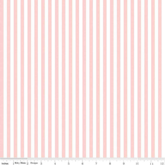 Stripe 1/4" Baby Pink Yardage by RBD for Riley Blake Designs C555 BABYPINK - PRICE PER 1/2 YARD