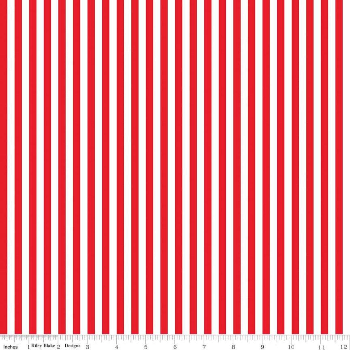 Stripe 1/4" Red Yardage by RBD  C555 RED - PRICE PER 1/2 YARD