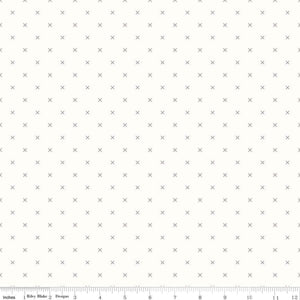 Backgrounds Cross Stitch Gray Yardage by Lori Holt for RBD-C6381 - PRICE PER 1/2 YARD
