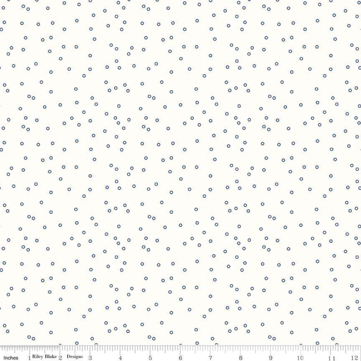 Bee Backgrounds Tiny Circle Blue Yardage by Lori Holt for RBD-C6384 BLUE - PRICE PER 1/2 YARD