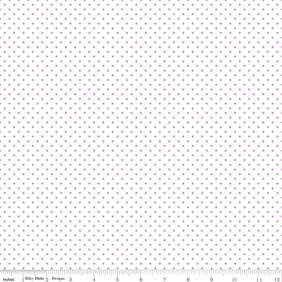 Swiss Dot Lavender White Yardage for RBD C660 - PRICE PER 1/2 YARD