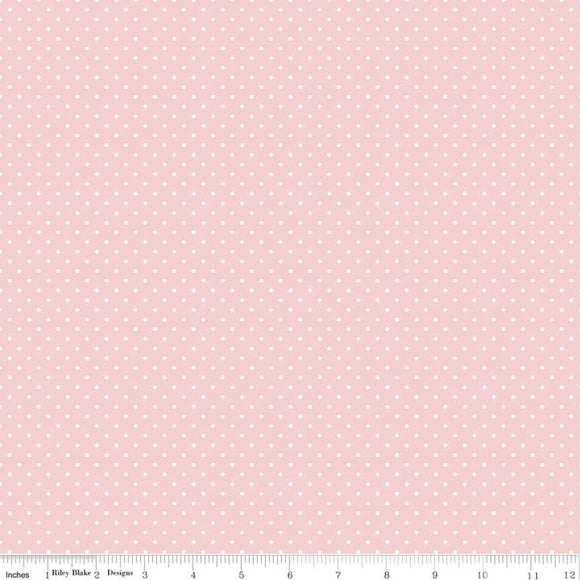 Swiss Dot Baby Pink Yardage by Riley Blake Designs C670 - PRICE PER 1/2 YARD