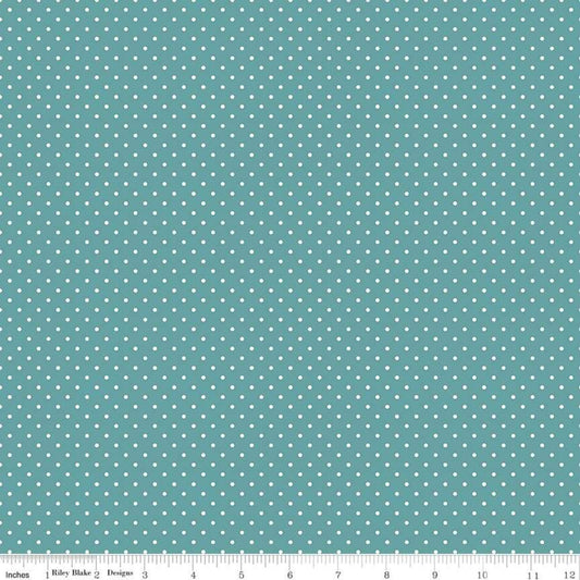 Swiss Dot Teal Yardage for Riley Blake Designs C670-TEAL - PRICE PER 1/2 YARD