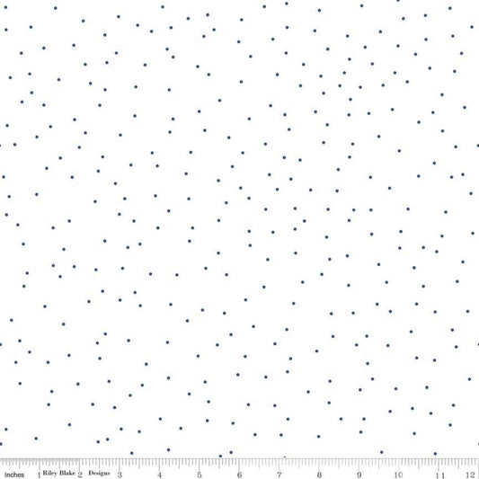 Pin Dot Denim Yardage by Lori Holt for RBD C705 DENIM - PRICE PER 1/2 YARD