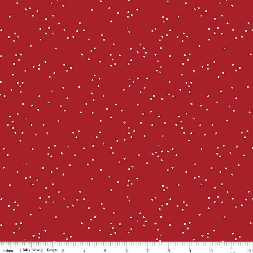 Blossoms Barn Red Yardage for RBD C715 BARN RED- PRICE PER 1/2 YARD