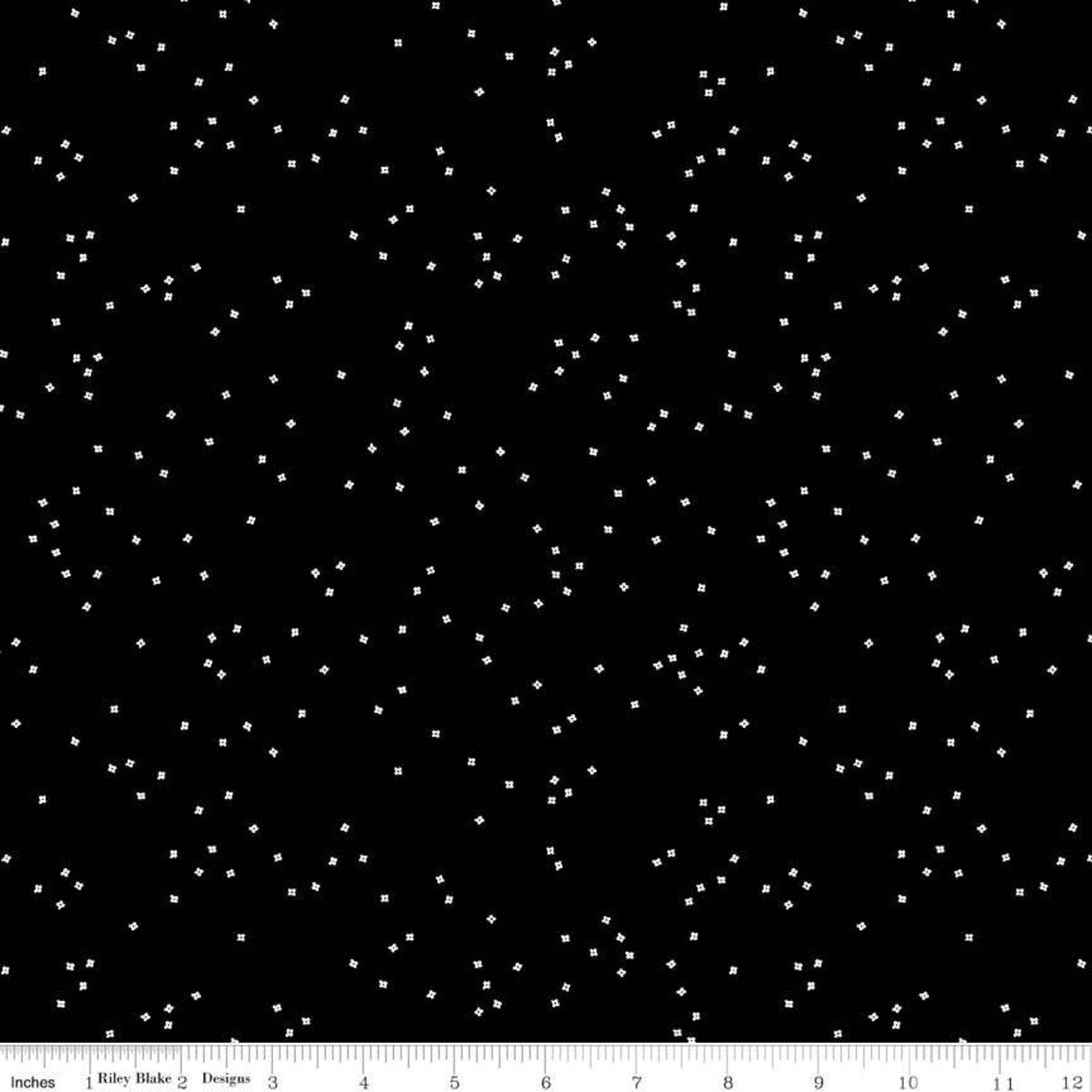 Blossoms in Black Yardage by Christopher Thompson for RBD- C715 - PRICE PER 1/2 YARD