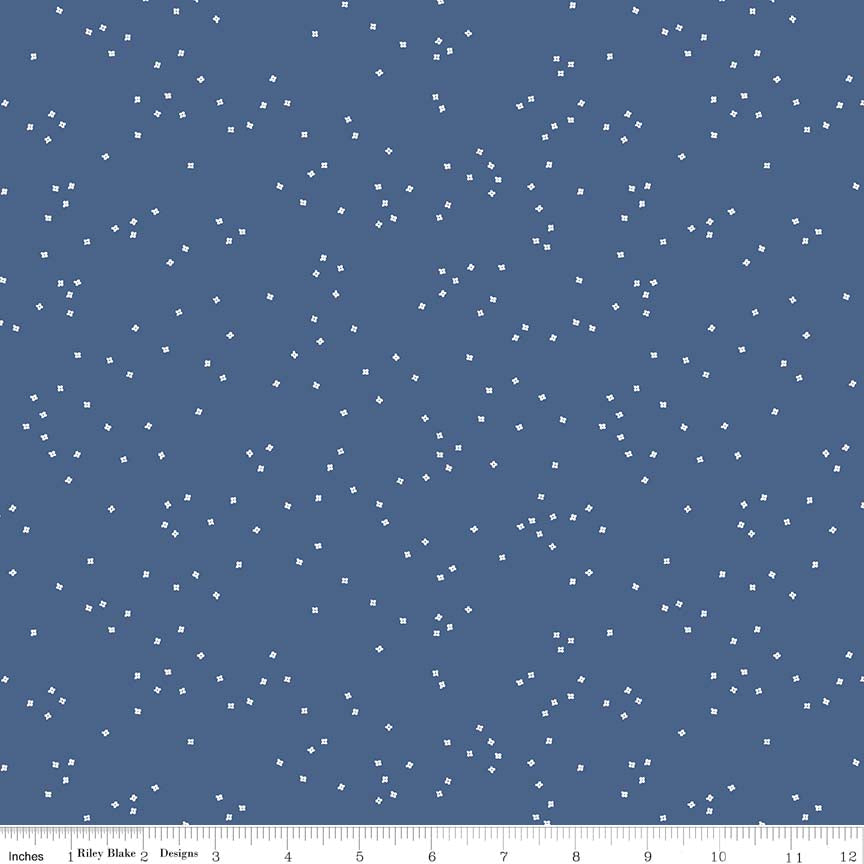 Blossoms Denim Yardage for RBD C715 DENIM - PRICE PER 1/2 YARD