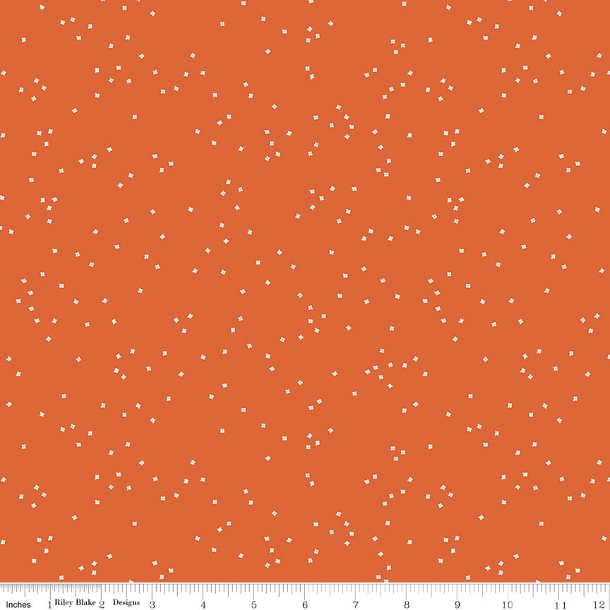 Blossoms Orange Yardage by Christopher Thompson for RBD C715 - PRICE PER 1/2 YARD