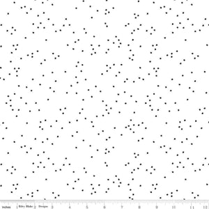 Blossoms on White in Color Black Yardage for RBD-C730-BLACK- PRICE PER 1/2 YARD