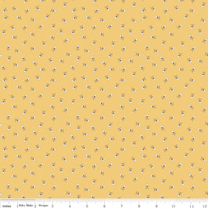 Autumn Love Blossom Yellow Yardage by Lori Holt for RBD-C7369 YELLOW - PRICE PER 1/2 YARD
