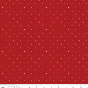 Bee Cross Stitch in Color Barnred Yardage for RBD-C745 BARNRED - PRICE PER 1/2 YARD