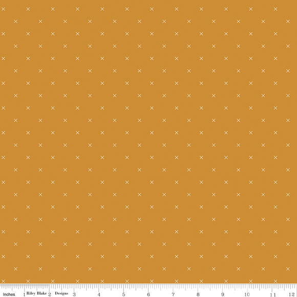 Bee Cross Stitch in Color Butterscotch Yardage for RBD-C745 BUTTERSCOTCH - PRICE PER 1/2 YARD