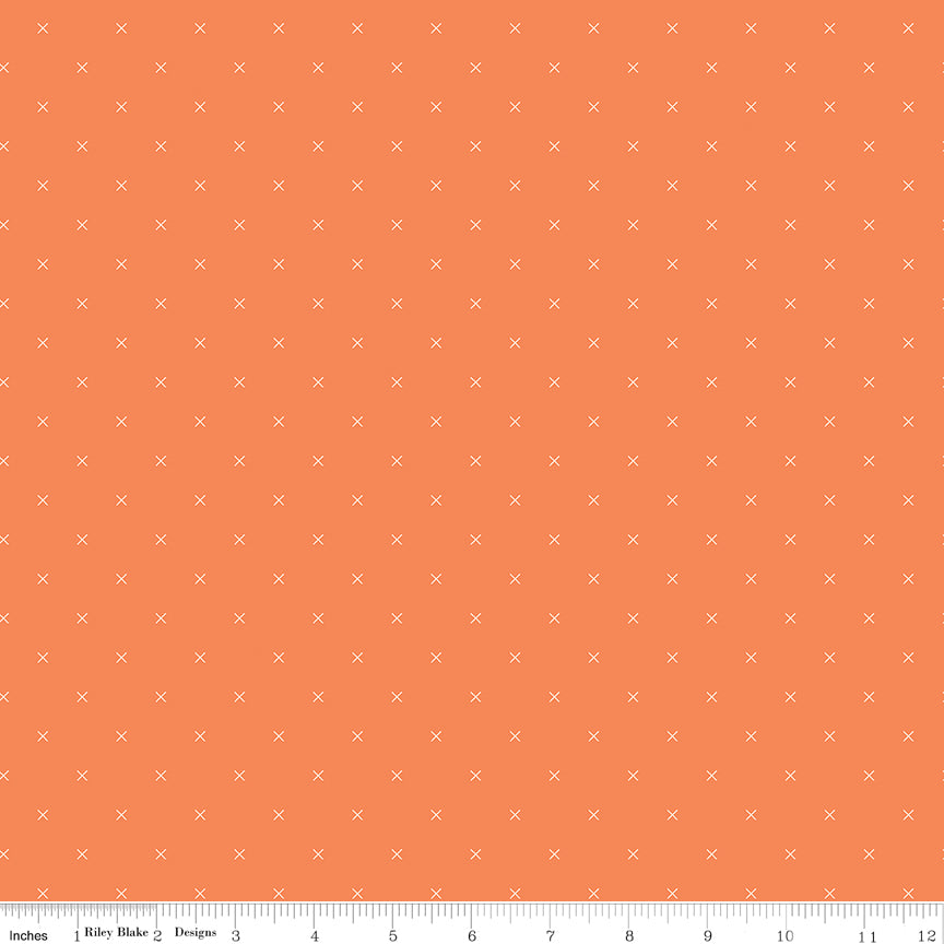 Bee Cross Stitch in Color Pumpkin Yardage for RBD-C745 PUMPKIN - PRICE PER 1/2 YARD