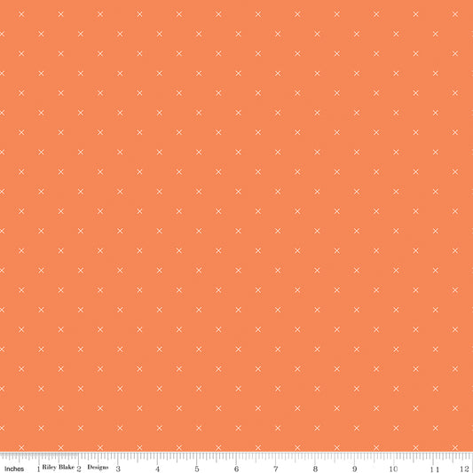 Bee Cross Stitch in Color Pumpkin Yardage for RBD-C745 PUMPKIN - PRICE PER 1/2 YARD
