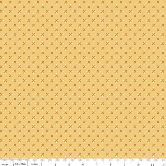 Granny Chic Kisses Yellow for Riley Blake Designs C8512 YELLOW - PRICE PER 1/2 YARD