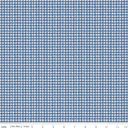 Snow Sweet Painted Gingham Blue Yardage by RBD for  C9666 BLUE - PRICE PER 1/2 YARD