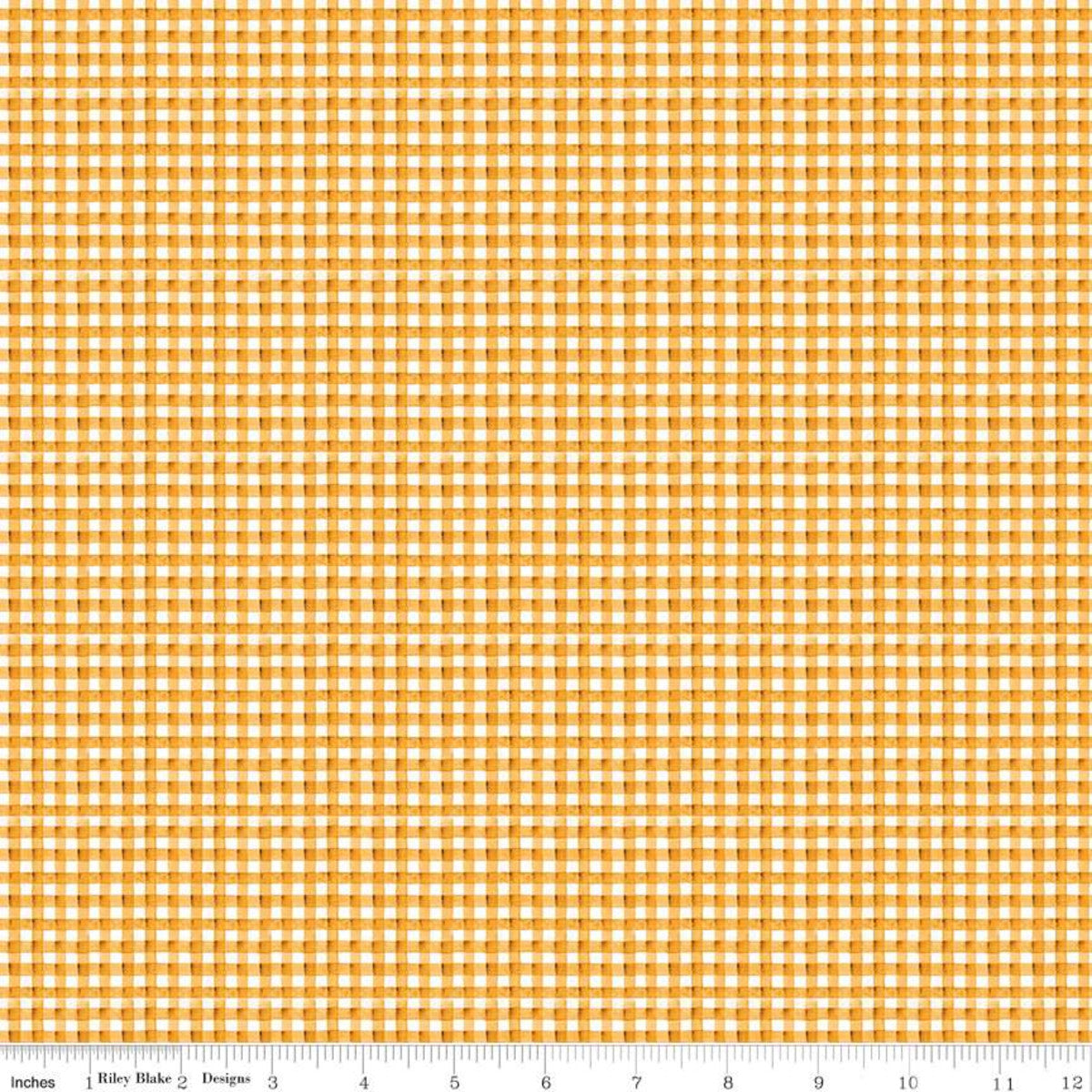 Snow Sweet Painted Gingham Yellow Yardage by RBD for  C9666 YELLOW - PRICE PER 1/2 YARD