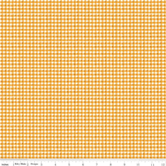 Snow Sweet Painted Gingham Yellow Yardage by RBD for  C9666 YELLOW - PRICE PER 1/2 YARD