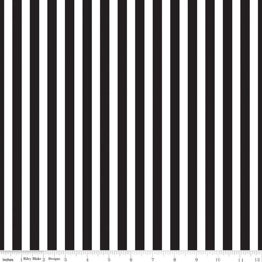 Pirate Tales Stripes Black Yardage for RBD-C9686-BLACK - PRICE PER 1/2 YARD