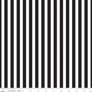 Pirate Tales Stripes Black Yardage for RBD-C9686-BLACK - PRICE PER 1/2 YARD