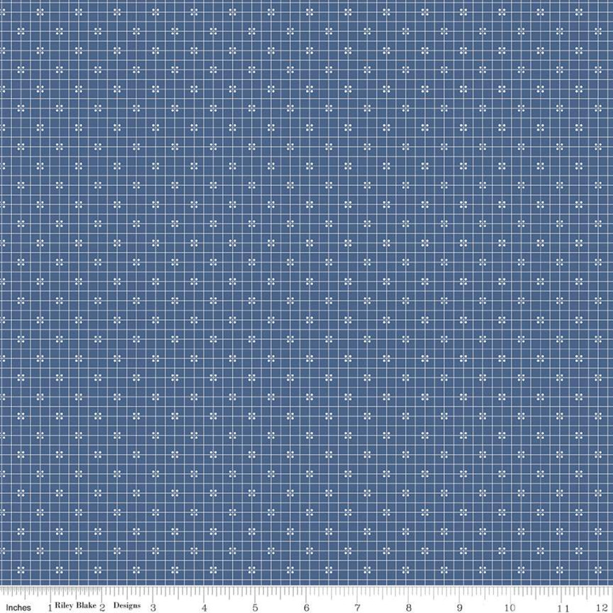 Prim Plaid Denim Yardage by Lori Holt for RBD-C9701 DENIM - PRICE PER 1/2 YARD