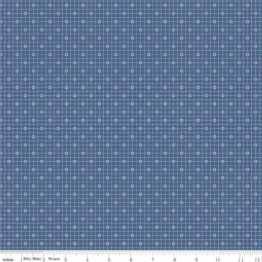 Prim Plaid Denim Yardage by Lori Holt for RBD-C9701 DENIM - PRICE PER 1/2 YARD