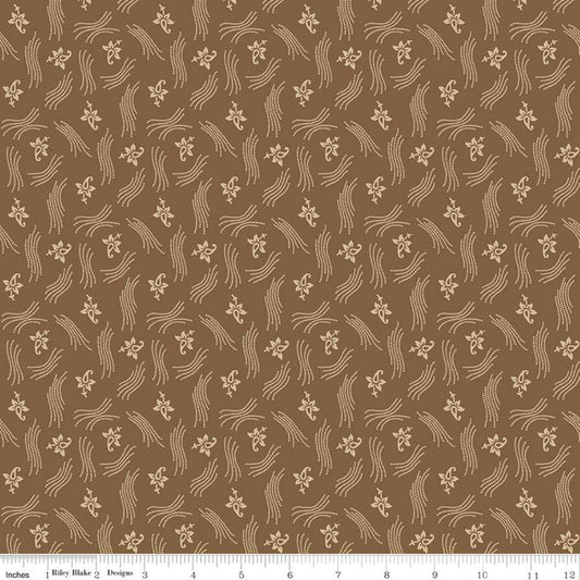Blessed Beyond Measure Flourish Brown Yardage for Riley Blake Designs C9920 - PRICE PER 1/2 YARD