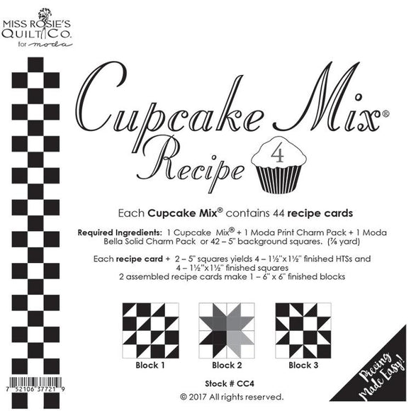 Cupcake Recipe 4 - Miss Rosie's Quilt Co CC4