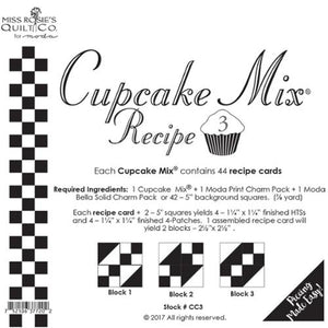 Cupcake Recipe 3 - Miss Rosie's Quilt Co CC3
