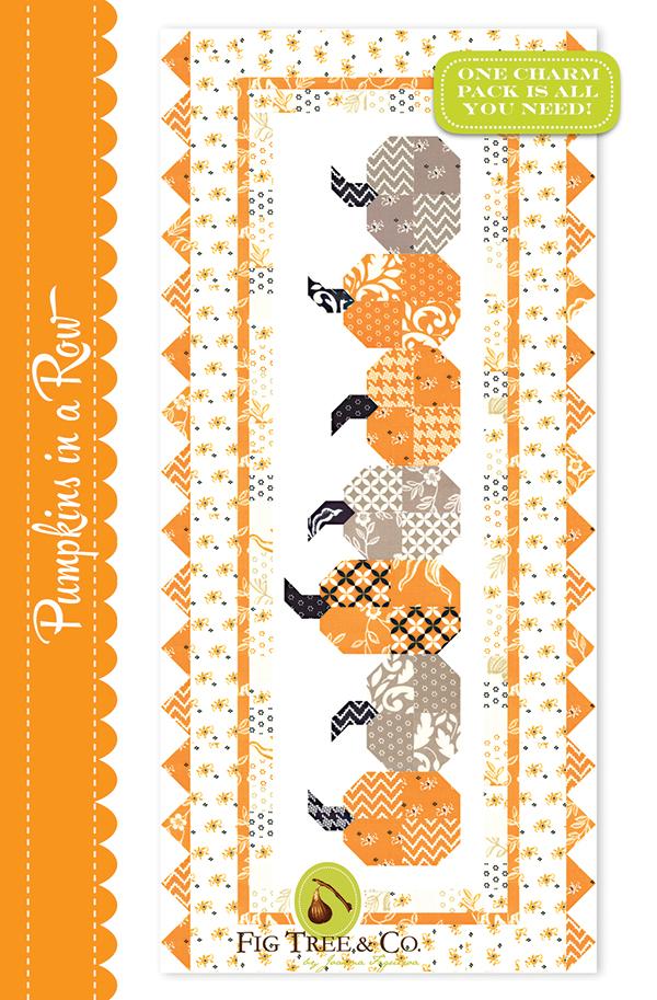 Bountiful Pumpkins In A Row Runner Kit - Green Backing