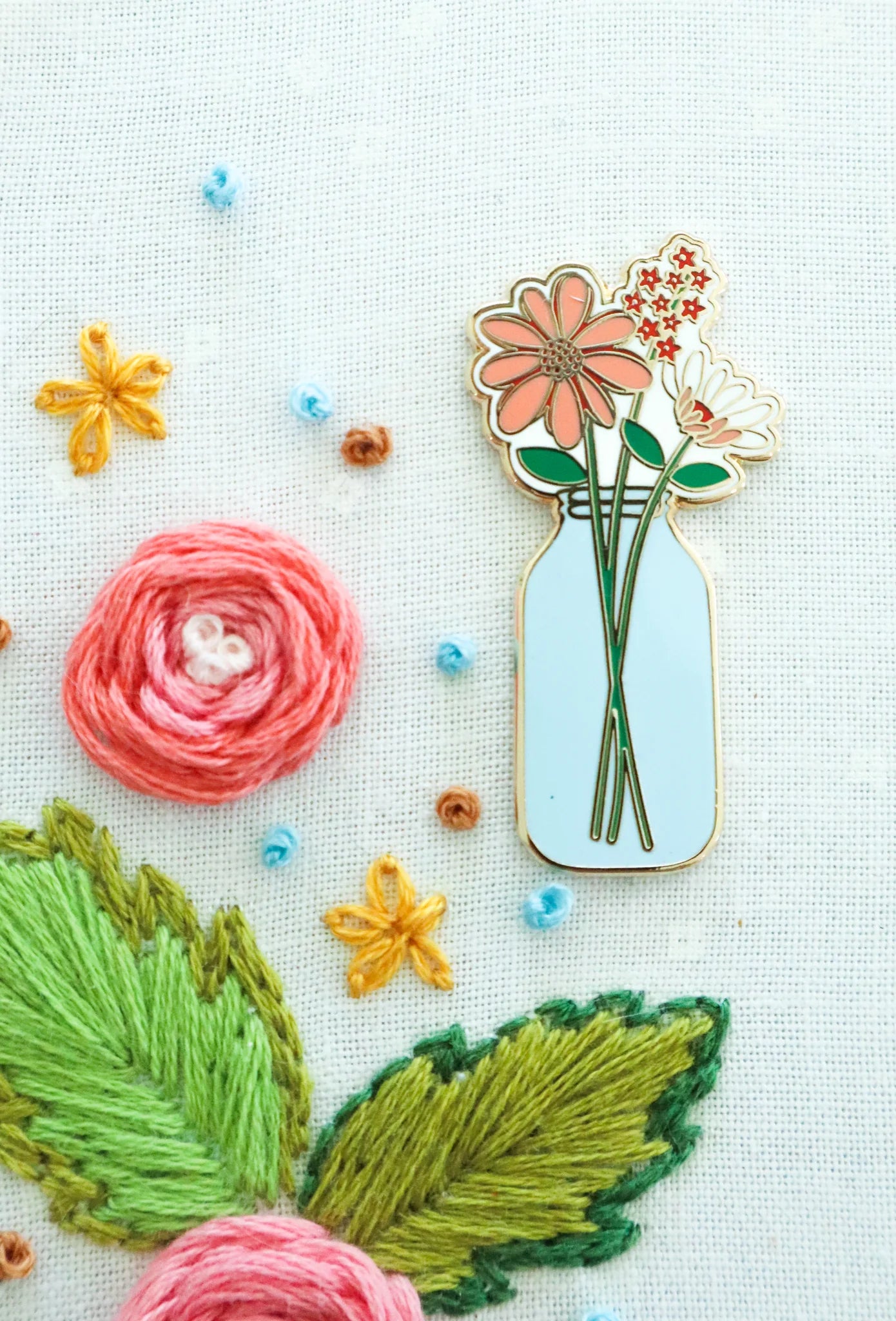 Mason Jar Vase Magnetic Needle Minder