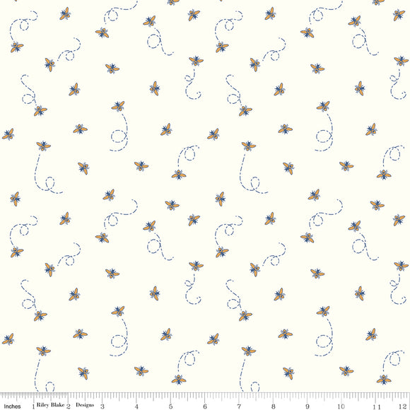 Daisy Fields Bees Cloud Sparkle Yardage for RBD-SC12485 CLOUD - PRICE PER 1/2 YARD