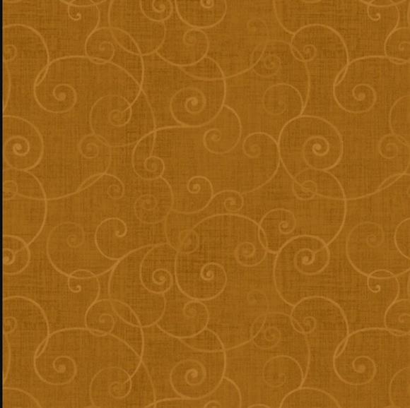 Whimsy Soothing Swirl Basic Cheddar Yardage for Henry Glass 8945 35- PRICE PER 1/2 YARD
