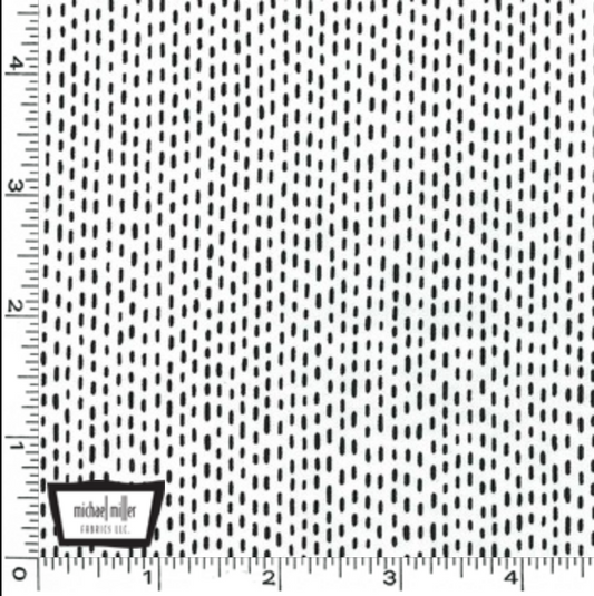 Foxy Fellas Tiny Stitches White Ydg for Michael Miller - CX7256 WHITE - PRICE PER 1/2 YARD