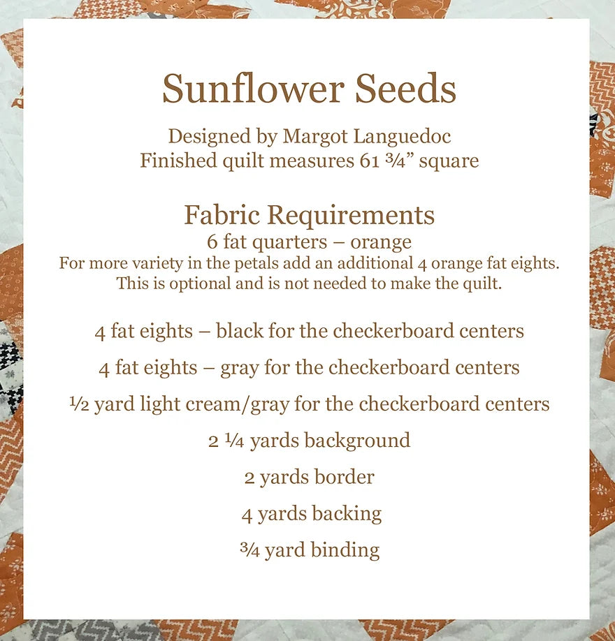 Sunflower Seeds Paper Pattern by The Pattern Basket