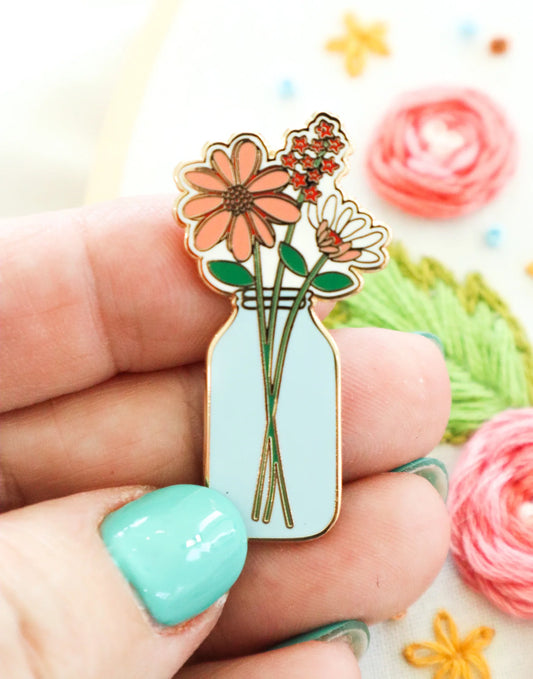 Mason Jar Vase Magnetic Needle Minder