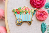 Spring Floral Wheelbarrow Magnetic Needle Minder