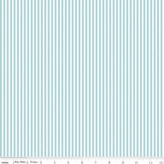 Stripe 1/8 inch Aqua Yardage by RBD for Riley Blake Designs C495-AQUA - PRICE PER 1/2 YARD