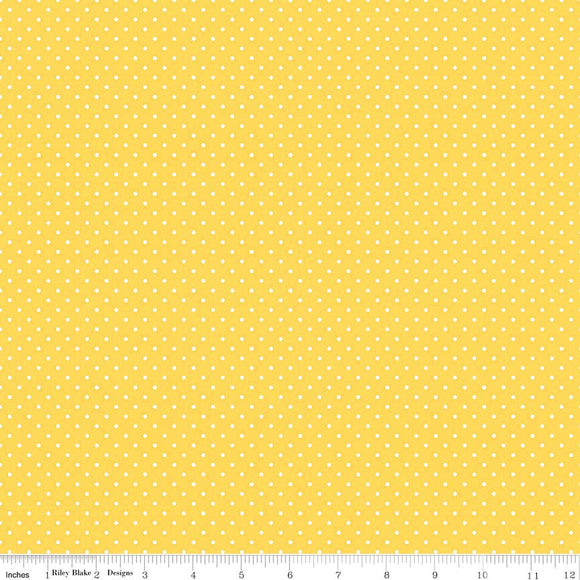 Swiss Dot Yellow Yardage by RBD for Riley Blake Designs C670-50 - PRICE PER 1/2 YARD