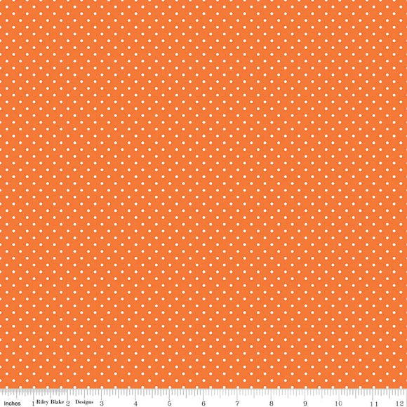 Swiss Dot Orange Yardage by RBD for Riley Blake Designs C670-60 - PRICE PER 1/2 YARD