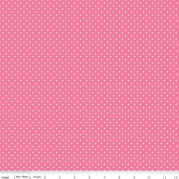 Swiss Dot Hot Pink Yardage by RBD C670-70 - PRICE PER 1/2 YARD