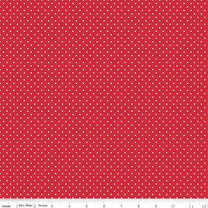 Swiss Dot Red Yardage by RBD for Riley Blake Designs C670-80 - PRICE PER 1/2 YARD
