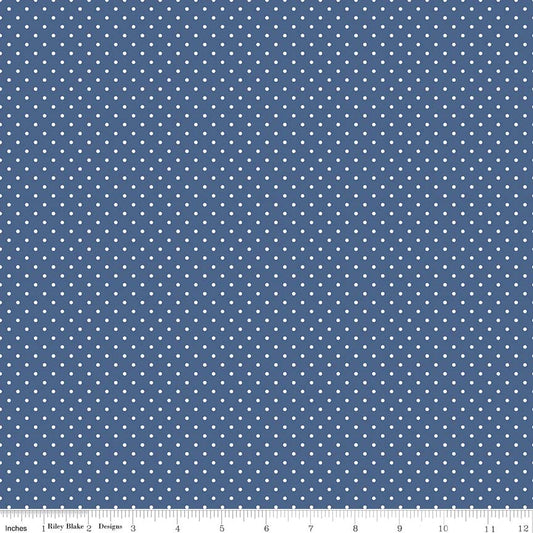 Swiss Dot Denim Yardage by RBD for Riley Blake Designs C670 - PRICE PER 1/2 YARD